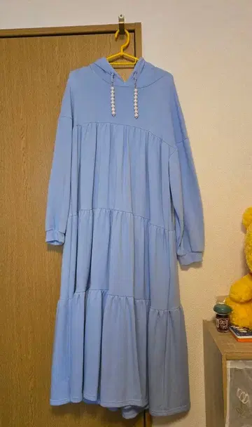 POPPY 아사기니뇨 펄 티어드 후디 원피스