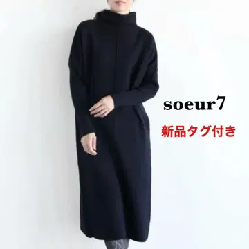 새상품 택 포함 스 soeur7 야마다야 니트 원피스 9호 블랙