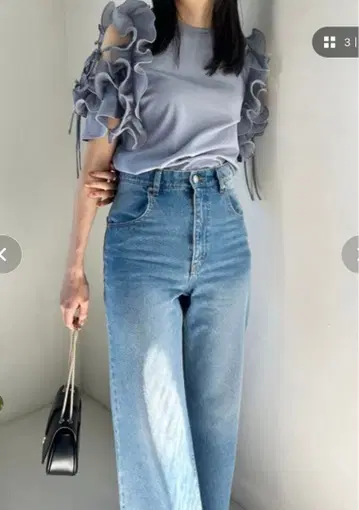 SNIDEL 하이웨스트 데님 0 사이즈 블루