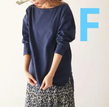 SLOBE IENA 보트넥 루즈 롱 TEE 네이비