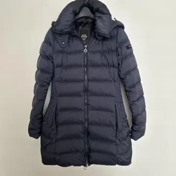 TATRAS 네이비 폴리테아 후드 부착 다운 자켓