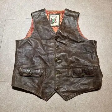Target 가죽 베스트 천연 가죽 소가죽 갈색 브라운 XL