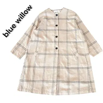 블루윌로우 코튼 린넨 노카라 코트 겉옷