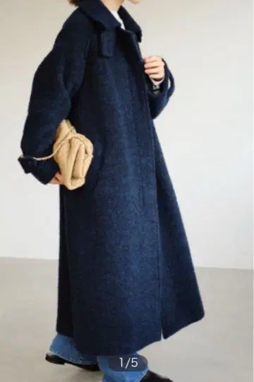 프레임워크 루프 트위드 발라칼라 코트 정가 5,700엔 네이비