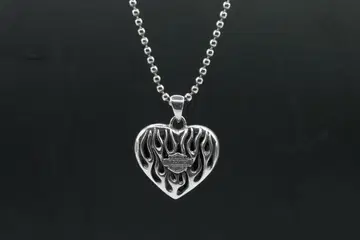 새상품급 할리데이비슨 프레임 하트 목걸이 펜던트 925