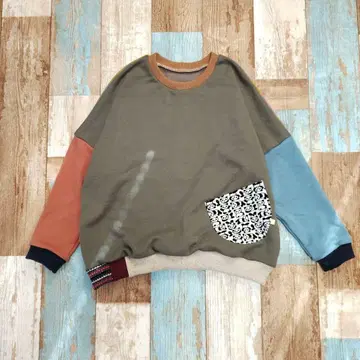 성인 M 사선 포켓 풀오버