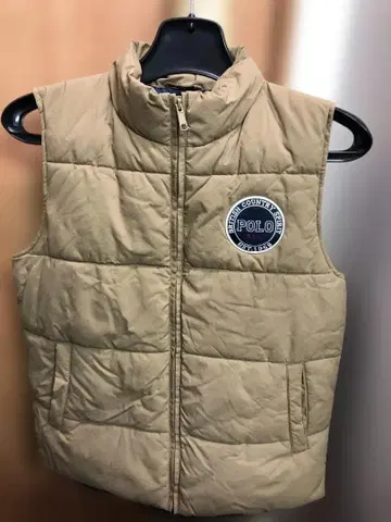 POLO 베이지 다운 베스트 남성용 M