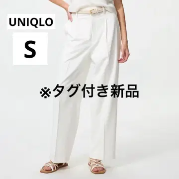 [ 택 포함 새상품 ] 턱 와이드 팬츠 화이트 S