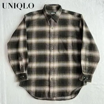 90s 초기 UNIQLO 올드 유니클로 옴브레 체크 플란넬 셔츠 M