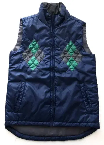 아바하우스 충전솜 베스트 파이버 다운 베스트 아가일 퀼팅