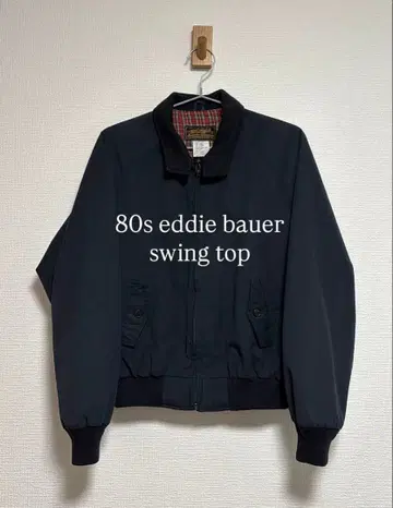 80s Eddie Bauer 스윙 탑 네이비 블랙 택
