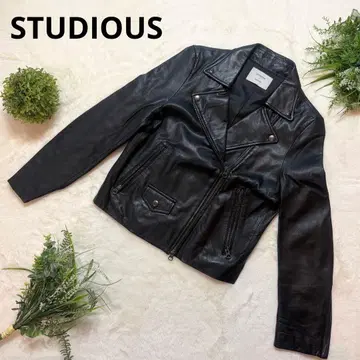 스튜디어스 블랙 라이더 자켓 일본제 가죽 사이즈 1
