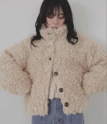 LIAN 푸들 퍼 블루종 아이보리