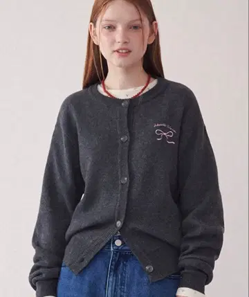 RONRON Heart Ribbon Knit Cardigan