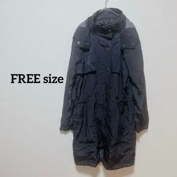 그레이 후드 부착 코트 후드 탈부착 가능 아우터 허리 조절 포켓