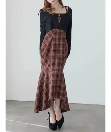 EATME 머메이드 체크 원피스