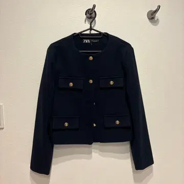 ZARA 네이비 노카라 자켓 M