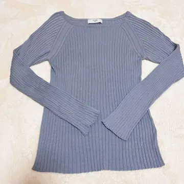 SLOBE IENA 새상품급 리브 니트 긴팔 상의 스퀘어넥 얇은 소재