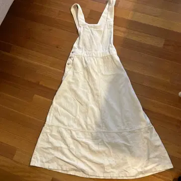 ZARA 아이보리 오버롤 스커트 M 코듀로이