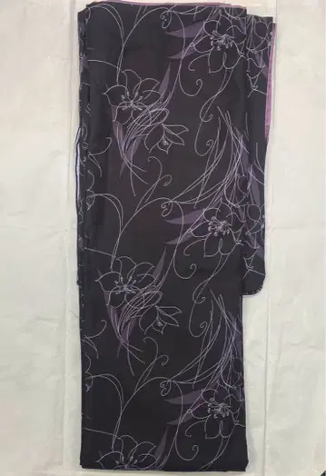 세탁 가능한 이중 기모노 M 블랙 보라색