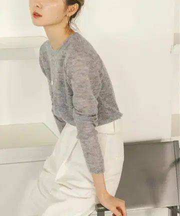 NOBLE / 노블 파인 알파카 울 시어 니트