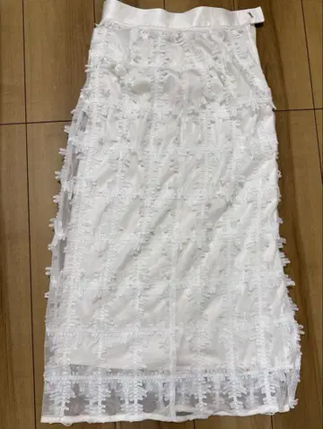 화이트 레이스 타이트 스커트 사이즈 0