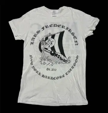 타투 스튜디오 T 셔츠 뉴욕 NYHC TATTOO 길단 화이트