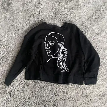 하자품 [ ZARA ] 페이스 자수 블랙 트레이닝복 사이즈 L