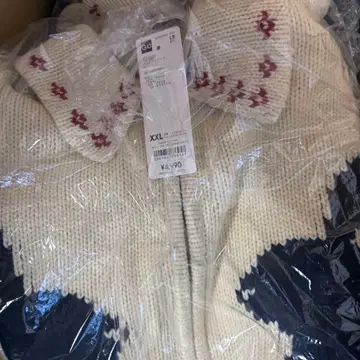 GU rokh 풀 집업 니트 자켓 내추럴 XXL