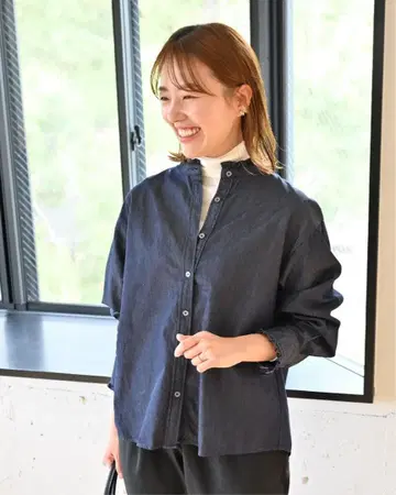 반슈 직조 프릴 블라우스