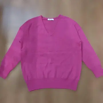 SPICK AND SPAN 핑크 V넥 긴팔 니트 캐시미어 프리
