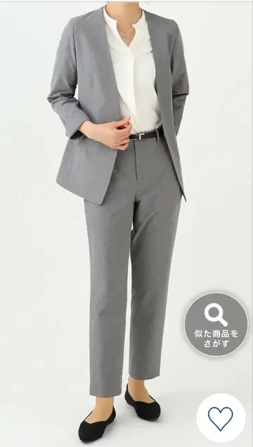 아오야마 양복 제로 프레셔 수트 그레이 노카라 자켓 여성용 M