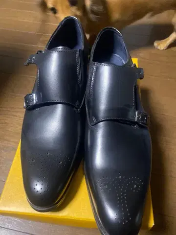 미사용 새상품 REGAL 블랙 더블 몽크 스트랩 신발 26cm