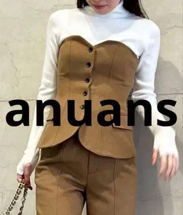 새상품급 anuans 뷔스티에 MEDIUM 카멜 여성용