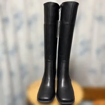 AZUL 블랙 롱 부츠 중간 굽