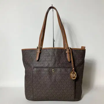 2510-364 | 새상품급 | 마이클코어스 토트백 가죽 브라운 올 패턴