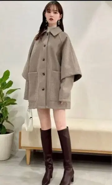 GRL 슬리브 컨셔스 미들 기장 코트[zi369]