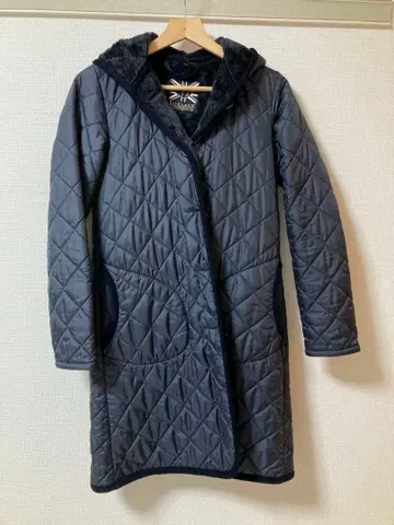 LAVENHAM 퀼팅 보아 코트 사이즈 36 네이비 여성용