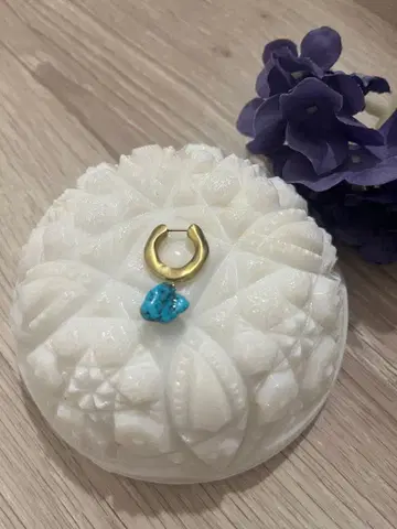 artida oud 골드 후프 한쪽 터콰이즈 귀걸이