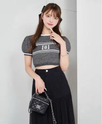 다리치 로고 파일 니트탑 (블랙)