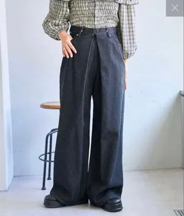 카스타네 데님 턱 와이드 팬츠 사이즈 0