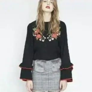 jouetie 와이드 슬리브 프릴 니트