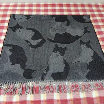 ATSUKO MATANO 고양이 패턴 울 스톨 70 x 140cm