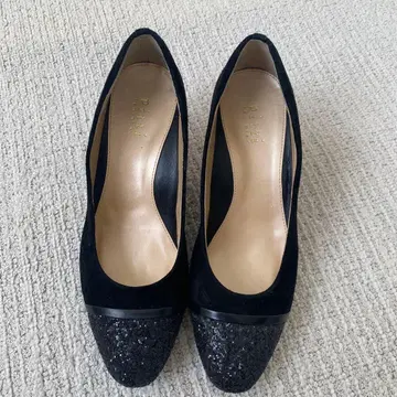 피티 Pitti 블랙 스웨이드 하이힐 글리터
