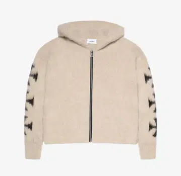 ASKYURSELF BRUSHED CROSS ZIP KNIT HOODIE