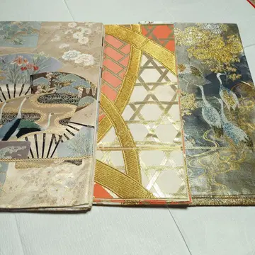 후쿠로 오비 3개 묶음 순수 실크