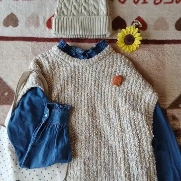 studio CLIP 내추럴한 네프가 귀여운 니트 베스트 새상품급~