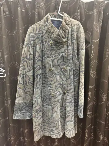 천연 가죽 롱 코트 vintage 꽃무늬