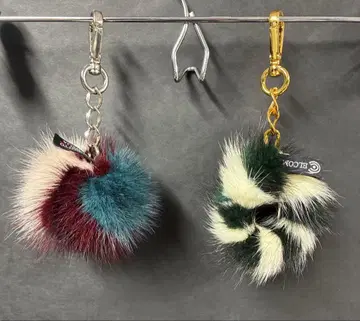 ELCOM 폼폼 퍼형 키홀더 PRODOTTO ITALIA 2세트