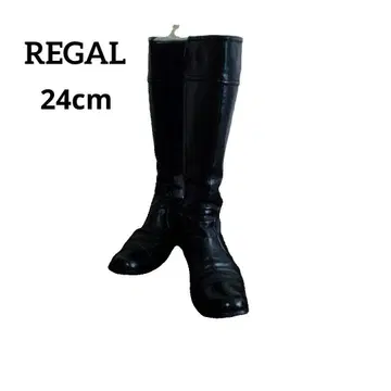 REGAL 리갈 블랙 롱 부츠 사이드 지퍼 24cm 타카시마야